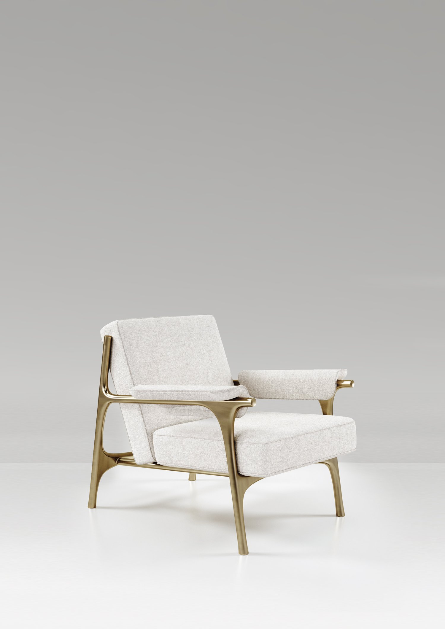 R&Y AugoustiRamo带抛光不锈钢扶手椅